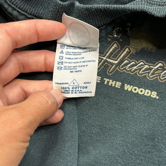 Vintage Delta Buck Wear Black Short Sleeve Deer Graphic Print Tshirt Size Large - Picture 5 of 6